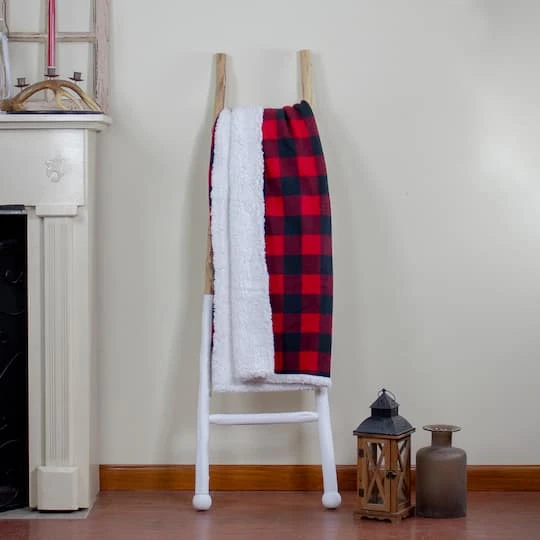 Northlight Black & Red Buffalo Plaid Christmas Throw Cover With Sherpa Backing 5 Northlight Black & Red Buffalo Plaid Christmas Throw Cover With Sherpa Backing - Image 3