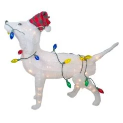 Northlight 3ft. White Lighted Standing Dog Christmas Decoration