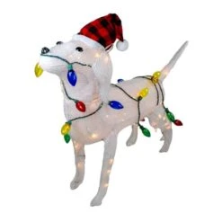 Northlight 3ft. White Lighted Standing Dog Christmas Decoration -Michaels X-Mas Decor D253974S 12