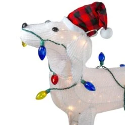Northlight 3ft. White Lighted Standing Dog Christmas Decoration -Michaels X-Mas Decor D253974S 13