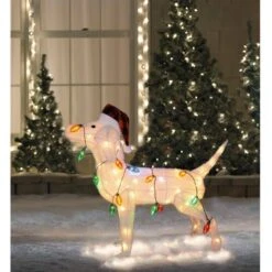 Northlight 3ft. White Lighted Standing Dog Christmas Decoration -Michaels X-Mas Decor D253974S 14