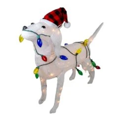 Northlight 3ft. White Lighted Standing Dog Christmas Decoration -Michaels X-Mas Decor D253974S 2