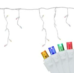 Northlight 100ct. LED Wide Angle Icicle Christmas Lights With White Wire Multicolor -Michaels X-Mas Decor D254013S 2 1