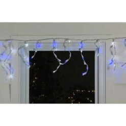 Northlight 100ct. LED Wide Angle Icicle Christmas Lights With White Wire Blue/Pure White -Michaels X-Mas Decor D254028S 13