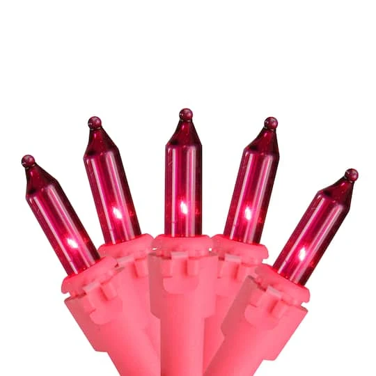 Northlight 50ct. Pink Mini Incandescent String Lights 4 Northlight 50ct. Pink Mini Incandescent String Lights - Image 2