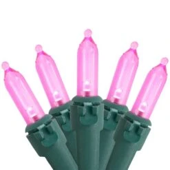 Northlight 100ct. LED Mini Christmas Lights With Green Wire Pink -Michaels X-Mas Decor D254044S 1 1
