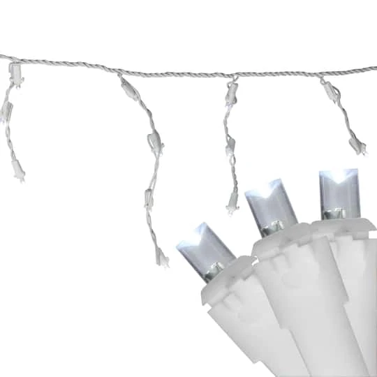 Northlight 100ct. LED Wide Angle Icicle Christmas Lights With White Wire Pure White 5 Northlight 100ct. LED Wide Angle Icicle Christmas Lights With White Wire Pure White - Image 3