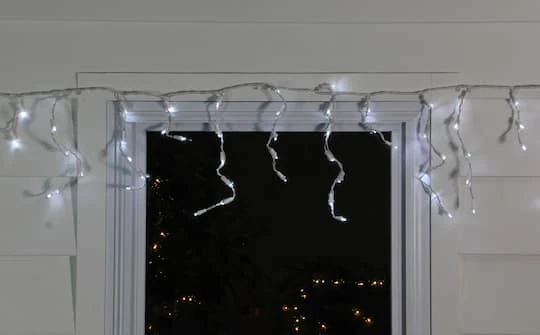 Northlight 100ct. LED Wide Angle Icicle Christmas Lights With White Wire Pure White 6 Northlight 100ct. LED Wide Angle Icicle Christmas Lights With White Wire Pure White - Image 4