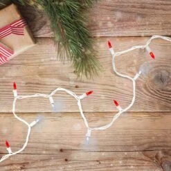 Northlight 100ct. White & Red Mini String Lights 12 Northlight 100ct. White & Red Mini String Lights -Michaels X-Mas Decor D254058S 12