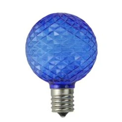 Northlight Blue Faceted LED G50 Christmas Replacement Bulbs, 25ct. -Michaels X-Mas Decor D254065S 1 1