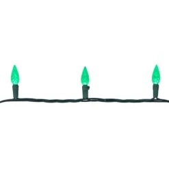 Northlight 70ct. LED Faceted C6 Christmas String Lights Green -Michaels X-Mas Decor D254079S 15