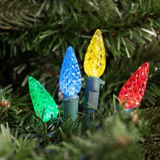 Northlight 70ct. Multicolor Faceted C6 LED String Lights 5 Northlight 70ct. Multicolor Faceted C6 LED String Lights - Image 3