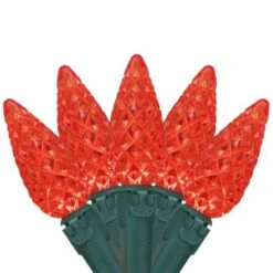 Northlight 70ct. LED Faceted C6 Christmas String Lights Red -Michaels X-Mas Decor D254083S 1 1