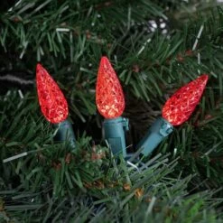 Northlight 70ct. LED Faceted C6 Christmas String Lights Red -Michaels X-Mas Decor D254083S 12