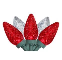 Northlight 100ct. Faceted LED C9 Christmas String Lights Red/Pure White -Michaels X-Mas Decor D254097S 1 1