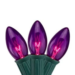 Northlight 25ct. C9 Christmas String Lights With Green Wire Purple -Michaels X-Mas Decor D254100S 1 1