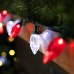 Northlight 25ct. C9 Christmas String Lights With Green Wire Red/Pure White -Michaels X-Mas Decor D254102S 2