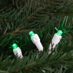 Northlight 50ct. LED Wide Angle Christmas String Lights With White Wire Green 16 Northlight 50ct. LED Wide Angle Christmas String Lights With White Wire Green -Michaels X-Mas Decor D254113S 12