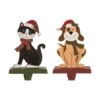 Glitzhome® 8" Wooden Metal Cat And Dog Stocking Holder Set -Michaels X-Mas Decor D254137S 1