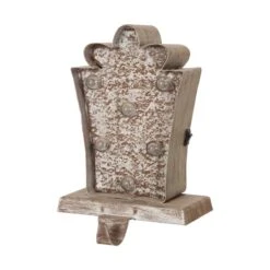 Glitzhome® 7.5" Pre-Lit Marquee Wooden Metal LED Gift Box Stocking Holder, 2ct. -Michaels X-Mas Decor D254143S 5