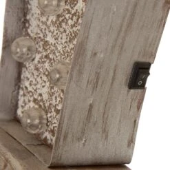 Glitzhome® 7.5" Pre-Lit Marquee Wooden Metal LED Gift Box Stocking Holder, 2ct. -Michaels X-Mas Decor D254143S 6