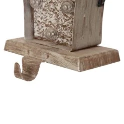 Glitzhome® 7.5" Pre-Lit Marquee Wooden Metal LED Gift Box Stocking Holder, 2ct. -Michaels X-Mas Decor D254143S 7