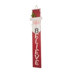 Glitzhome® 3.5ft. Wooden Believe Santa Porch Sign