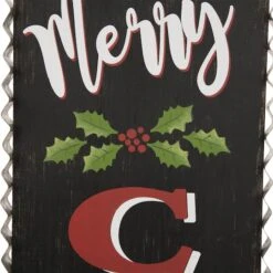 Glitzhome® 3ft. Black Wooden Christmas Porch Sign -Michaels X-Mas Decor D254153S 4