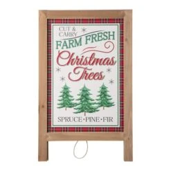 Glitzhome® 24" Wooden Christmas Trees Porch Sign -Michaels X-Mas Decor D254158S 3