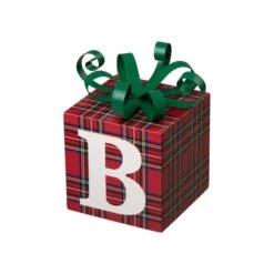 Glitzhome® 3.5ft. Wooden Plaid Believe Porch Décor -Michaels X-Mas Decor D254160S 3