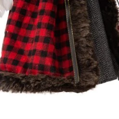 Glitzhome® 16" Red Plaid Faux Fur Angel Tree Topper -Michaels X-Mas Decor D254165S 7