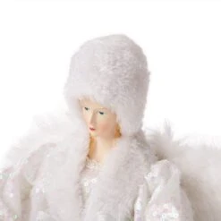 Glitzhome® 16" White Faux Fur Christmas Angel Tree Topper 19 Glitzhome® 16" White Faux Fur Christmas Angel Tree Topper -Michaels X-Mas Decor D254172S 8