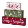 Glitzhome® 12" LED Wooden Block Holiday Word Sign -Michaels X-Mas Decor D254179S 1