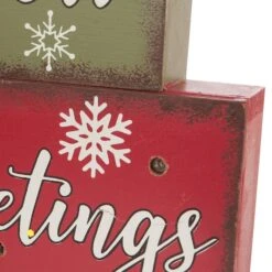 Glitzhome® 12" LED Wooden Block Holiday Word Sign -Michaels X-Mas Decor D254179S 4