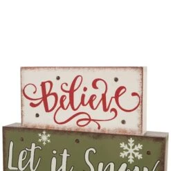 Glitzhome® 12" LED Wooden Block Holiday Word Sign -Michaels X-Mas Decor D254179S 7