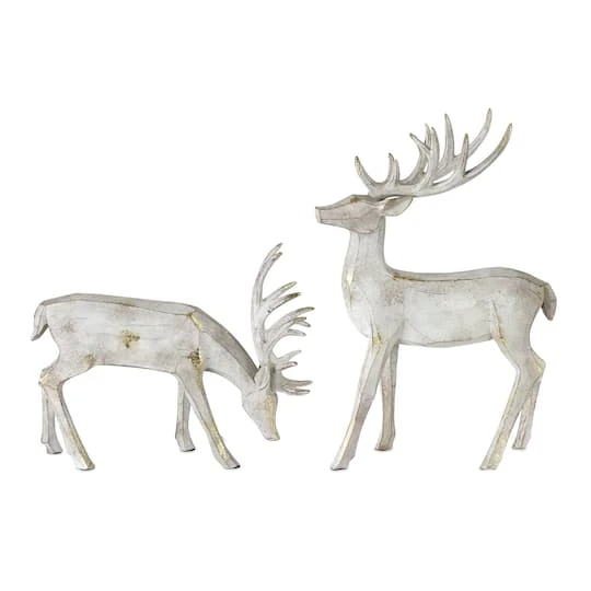 Melrose White Deer Figurine Set 4 Melrose White Deer Figurine Set - Image 2