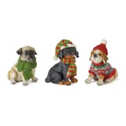 Melrose 3.5" Winter Dog Set 5 Melrose 3.5" Winter Dog Set -Michaels X-Mas Decor D254720S 1 1