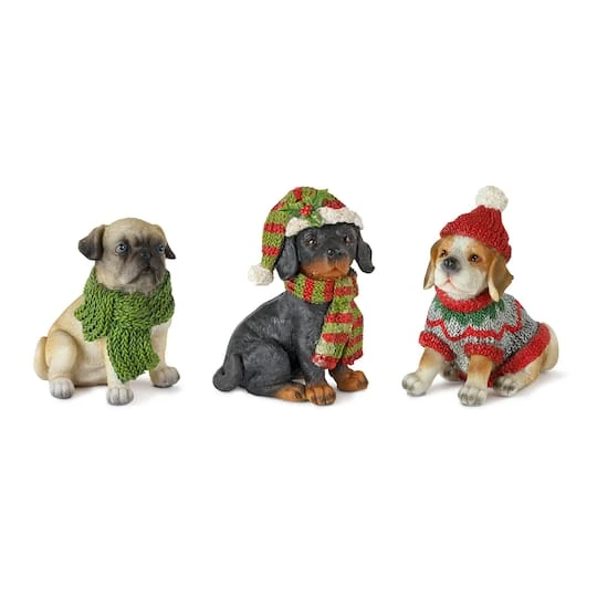Melrose 3.5" Winter Dog Set 4 Melrose 3.5" Winter Dog Set - Image 2