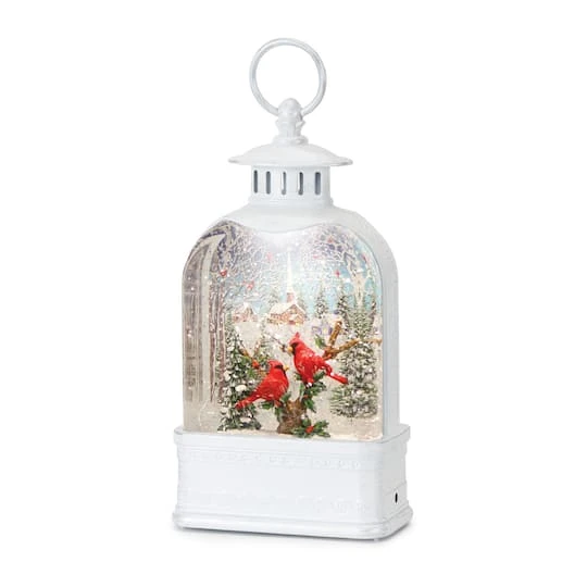 Melrose 10.5" LED Cardinals Snow Globe Lantern 3 Melrose 10.5" LED Cardinals Snow Globe Lantern