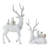 Melrose White Deer Set, 7" & 11.5" 2 Melrose White Deer Set, 7" & 11.5" -Michaels X-Mas Decor D255519S 1