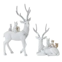 Melrose White Deer Set, 7" & 11.5"