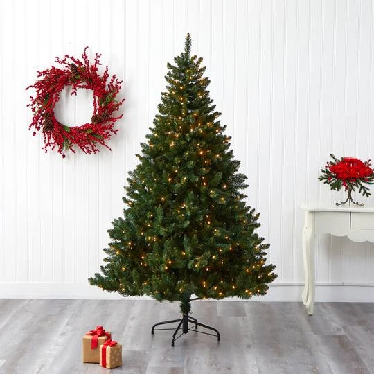 7ft. Pre-Lit Northern Rocky Spruce Artificial Christmas Tree, Clear LED Lights 5 7ft. Pre-Lit Northern Rocky Spruce Artificial Christmas Tree, Clear LED Lights - Image 3