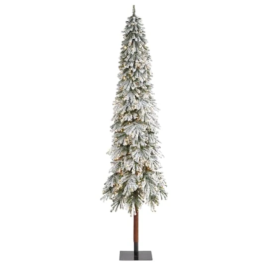 9ft. Pre-Lit Flocked Grand Alpine Artificial Christmas Tree, Clear LED Lights 3 9ft. Pre-Lit Flocked Grand Alpine Artificial Christmas Tree, Clear LED Lights