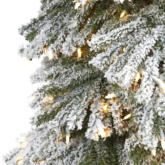 9ft. Pre-Lit Flocked Grand Alpine Artificial Christmas Tree, Clear LED Lights 6 9ft. Pre-Lit Flocked Grand Alpine Artificial Christmas Tree, Clear LED Lights - Image 4