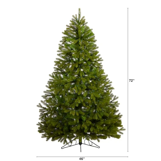 6ft. Pre-Lit Cambridge Spruce Flat Back Artificial Christmas Tree, Warm White LED Lights 11 6ft. Pre-Lit Cambridge Spruce Flat Back Artificial Christmas Tree, Warm White LED Lights - Image 9