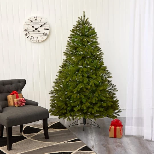 6ft. Pre-Lit Cambridge Spruce Flat Back Artificial Christmas Tree, Warm White LED Lights 9 6ft. Pre-Lit Cambridge Spruce Flat Back Artificial Christmas Tree, Warm White LED Lights - Image 7