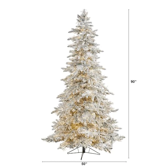 7.5ft. Pre-Lit Flocked Grand Northern Rocky Fir Artificial Christmas Tree With Warm Cluster Multifunction LED Lights 5 7.5ft. Pre-Lit Flocked Grand Northern Rocky Fir Artificial Christmas Tree With Warm Cluster Multifunction LED Lights - Image 3