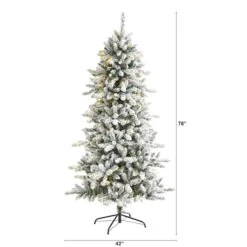6.5ft. Pre-Lit Flocked Livingston Fir Pinecones Artificial Christmas Tree With Clear Warm LED Lights 12 6.5ft. Pre-Lit Flocked Livingston Fir Pinecones Artificial Christmas Tree With Clear Warm LED Lights -Michaels X-Mas Decor D255933S 2