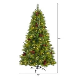 6ft. Pre-Lit Montana Mixed Pine, Pinecones & Berries Artificial Christmas Tree With Clear LED Lights -Michaels X-Mas Decor D255947S 2