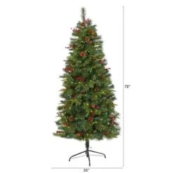 6ft. Pre-Lit Mixed Pine Artificial Christmas Tree, Clear LED Lights -Michaels X-Mas Decor D255984S 2